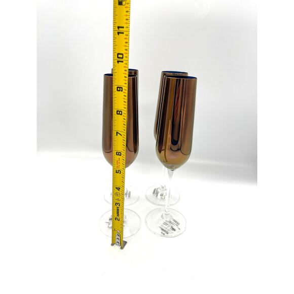 Pier 1 Imports Bronze Set of 4 Champagne Flutes 9.25" Tall - Picture 7 of 7